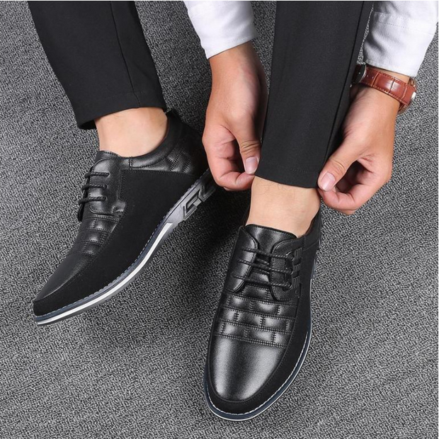 Fizzhiss Chaussures en cuir décontractées pour hommes