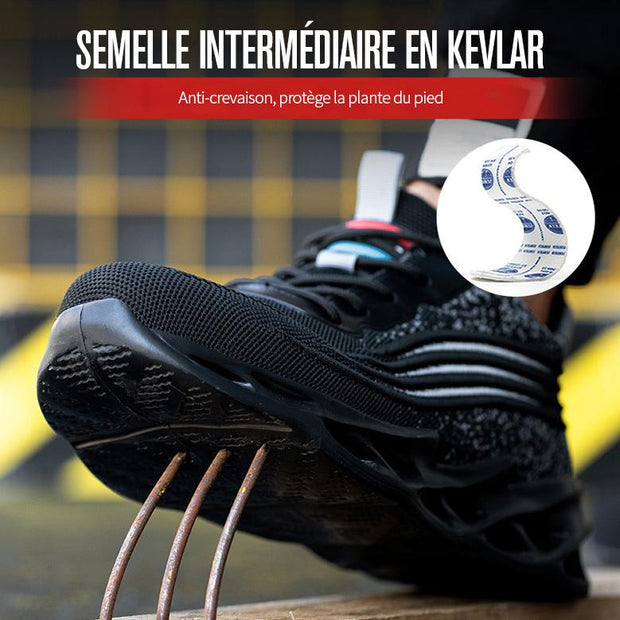 Fizzhiss Chaussures de sécurité au travail anti-smash et anti-crevaison à la mode