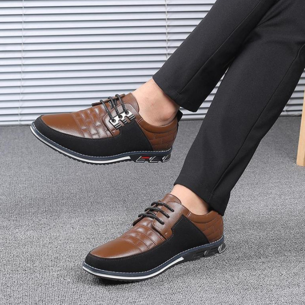 Fizzhiss Chaussures en cuir décontractées pour hommes