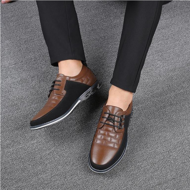Fizzhiss Chaussures en cuir décontractées pour hommes