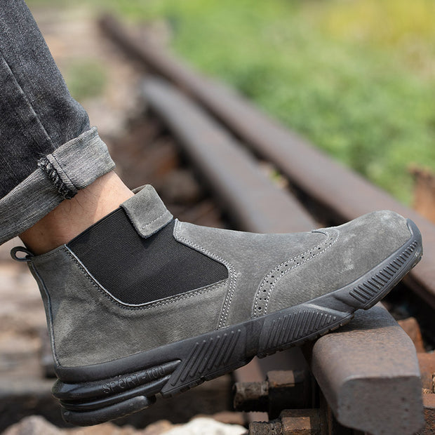 Fizzhiss  Chaussures de sécurité basses antidérapantes en cuir suédé résistant aux éclaboussures