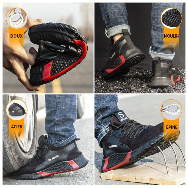 Fizzhiss Chaussures de travail respirantes, increvables et increvables