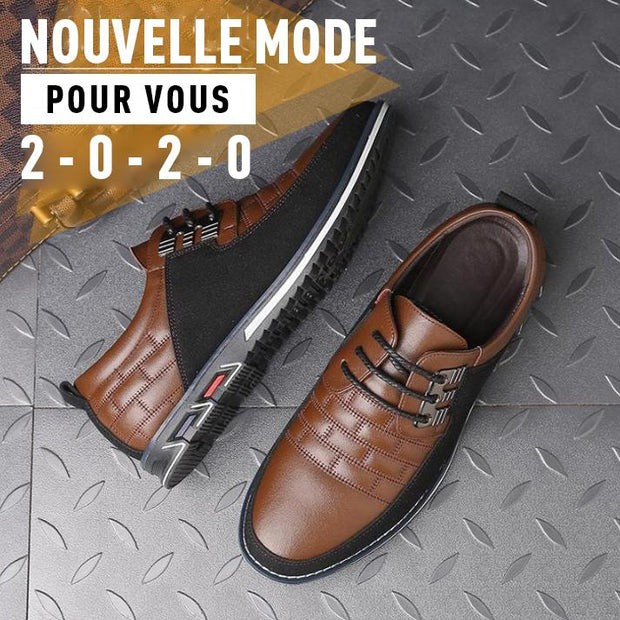 Fizzhiss Chaussures en cuir décontractées pour hommes