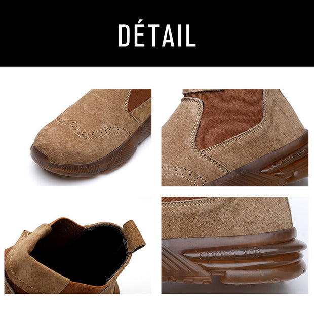 Fizzhiss  Chaussures de sécurité basses antidérapantes en cuir suédé résistant aux éclaboussures