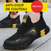 Fizzhiss Chaussures de travail  à semelles souples en caoutchouc anti-smash et anti-crevaison