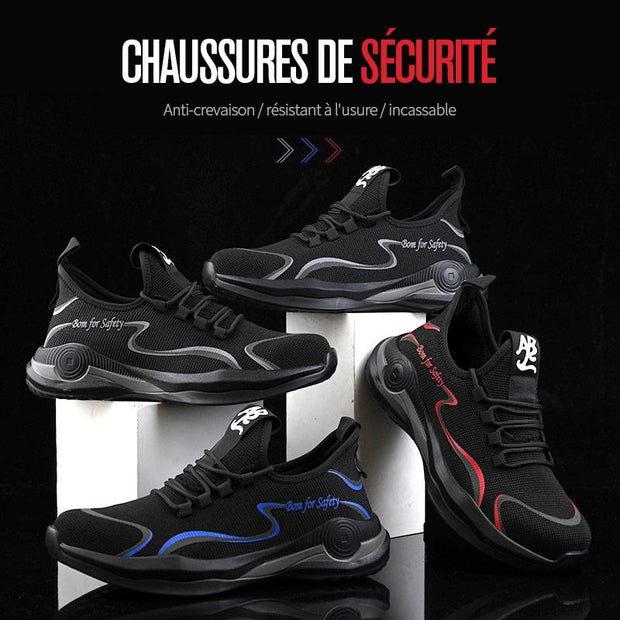 Fizzhiss Chaussures de protection d'été respirantes, confortables et élégantes, résistantes aux crevaisons