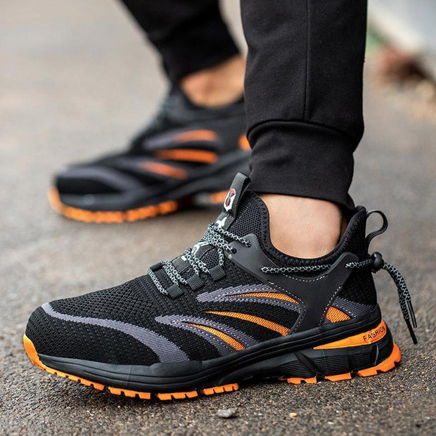 Fizzhiss Chaussures de travail de protection légères et confortables antidérapantes et résistantes à l'usure