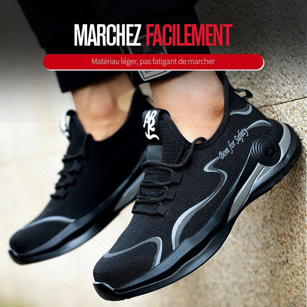 Fizzhiss Chaussures de protection d'été respirantes, confortables et élégantes, résistantes aux crevaisons