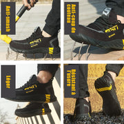 Fizzhiss Chaussures de travail de sécurité respirantes, résistantes à l'usure et aux perforations