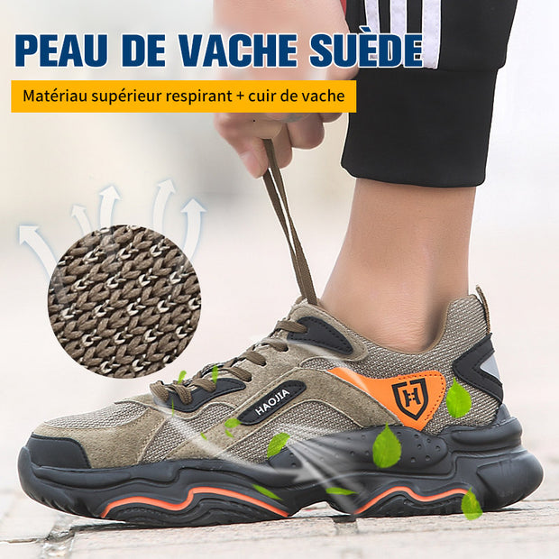 Fizzhiss Chaussures de travail de sécurité respirantes quatre saisons anti-smash et anti-coup