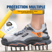 Fizzhiss Chaussures de travail de sécurité respirantes quatre saisons anti-smash et anti-coup