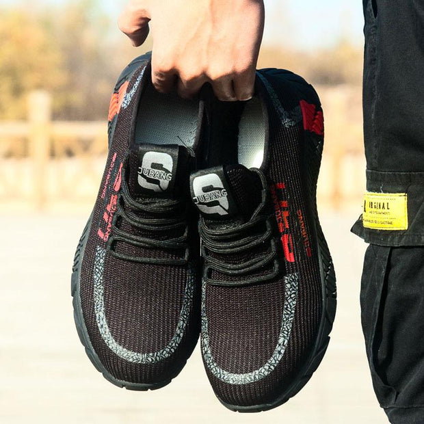 Fizzhiss Chaussures de travail de sécurité respirantes, résistantes à l'usure et aux perforations