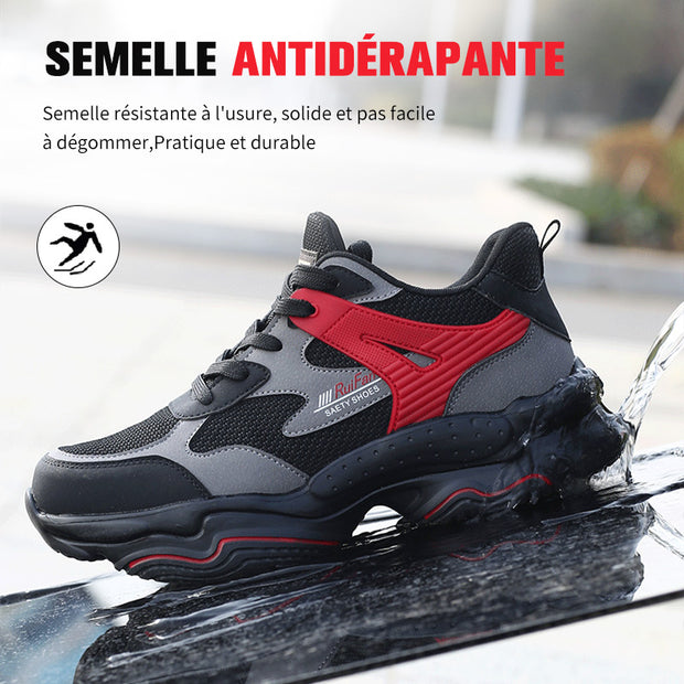 Fizzhiss Chaussures de protection toutes saisons anti-fracassantes, anti-coups, respirantes, douces et antidérapantes