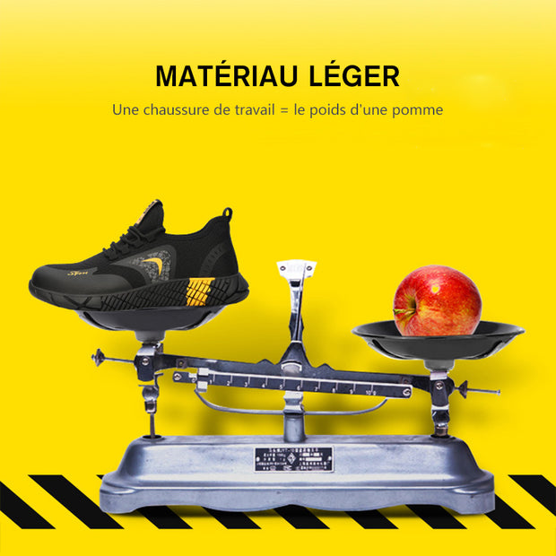 Fizzhiss Chaussures de travail  à semelles souples en caoutchouc anti-smash et anti-crevaison