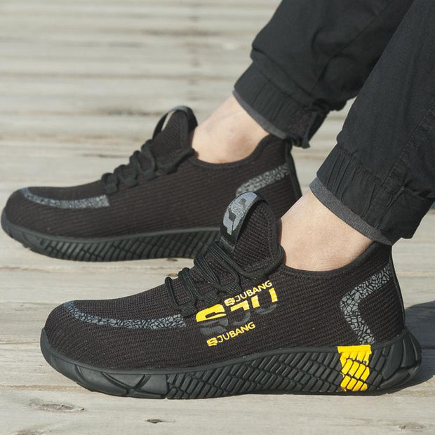 Fizzhiss Chaussures de travail de sécurité respirantes, résistantes à l'usure et aux perforations