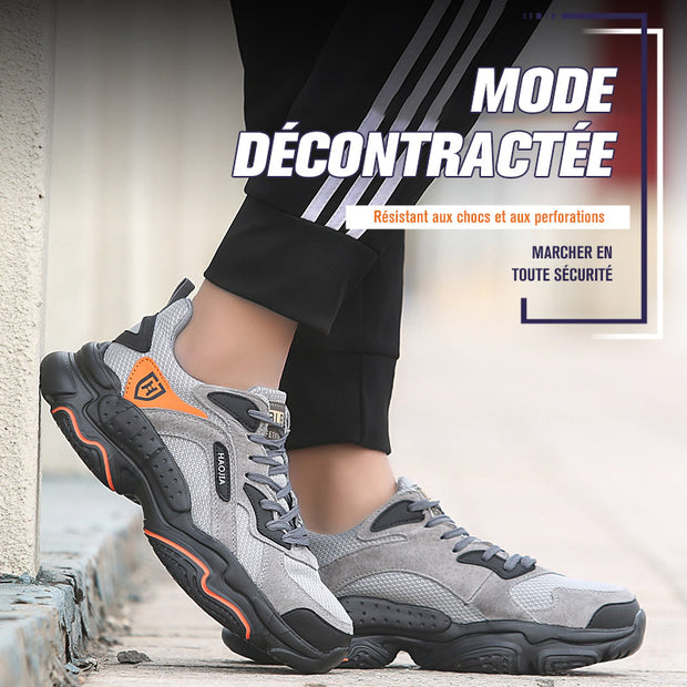 Fizzhiss Chaussures de travail de sécurité respirantes quatre saisons anti-smash et anti-coup