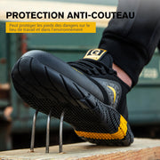 Fizzhiss Chaussures de travail  à semelles souples en caoutchouc anti-smash et anti-crevaison
