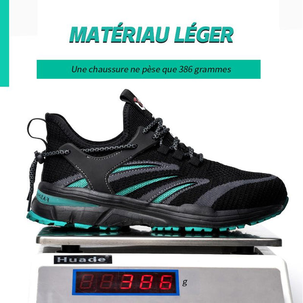 Fizzhiss Chaussures de travail de protection légères et confortables antidérapantes et résistantes à l'usure