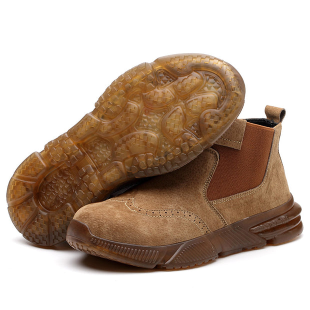 Fizzhiss  Chaussures de sécurité basses antidérapantes en cuir suédé résistant aux éclaboussures
