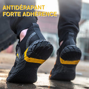 Fizzhiss Chaussures de travail  à semelles souples en caoutchouc anti-smash et anti-crevaison