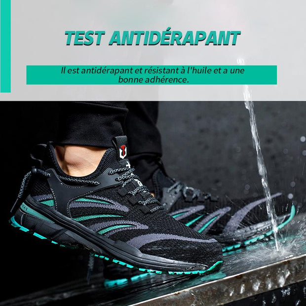 Fizzhiss Chaussures de travail de protection légères et confortables antidérapantes et résistantes à l'usure