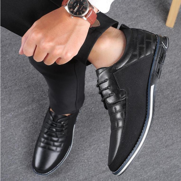 Fizzhiss Chaussures en cuir décontractées pour hommes