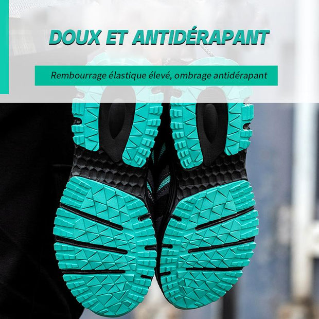 Fizzhiss Chaussures de travail de protection légères et confortables antidérapantes et résistantes à l'usure