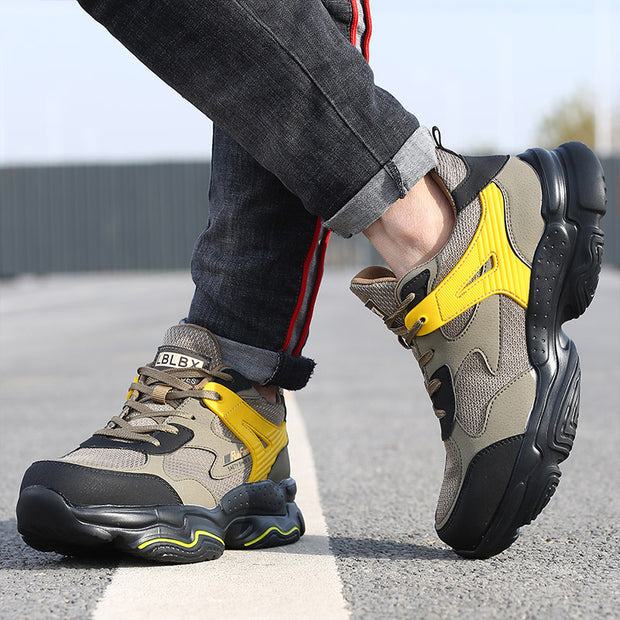 Fizzhiss Chaussures de protection toutes saisons anti-fracassantes, anti-coups, respirantes, douces et antidérapantes