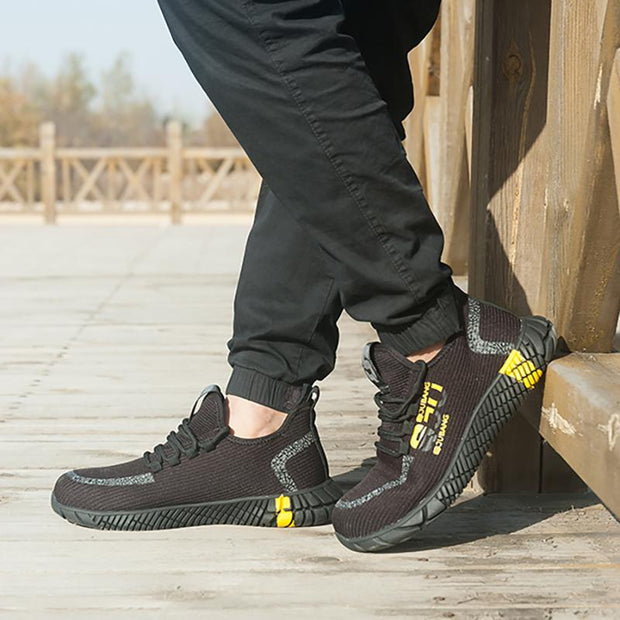 Fizzhiss Chaussures de travail de sécurité respirantes, résistantes à l'usure et aux perforations