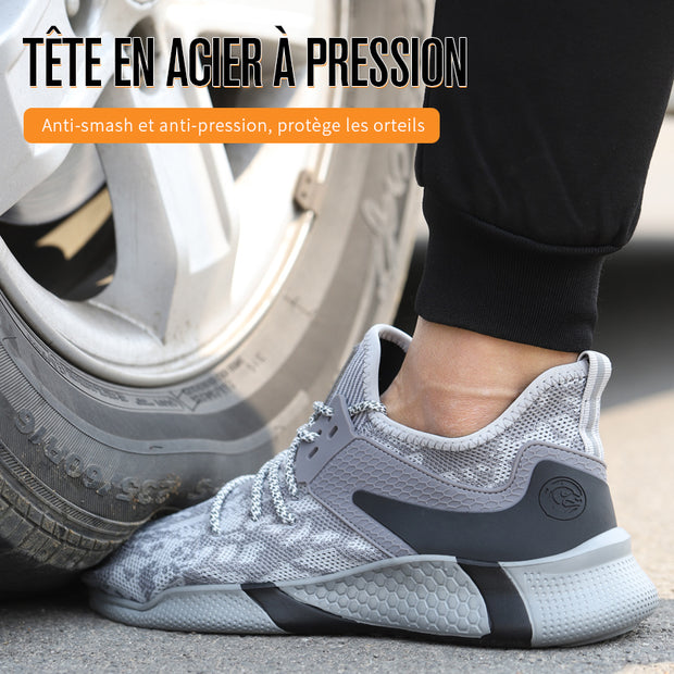 Fizzhiss Chaussures de sécurité anti-smash respirantes pour hommes